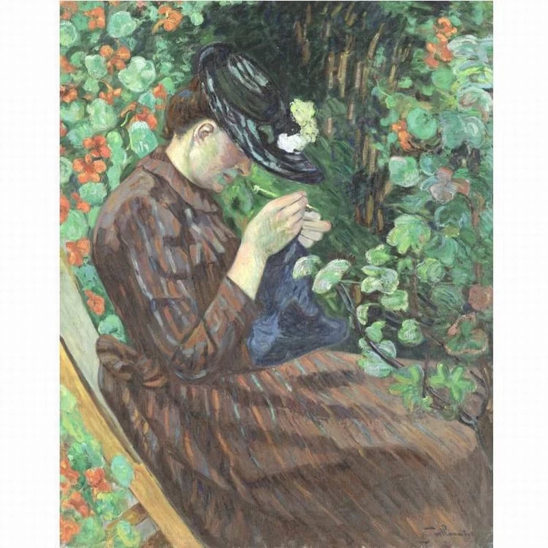 Signora che cuce